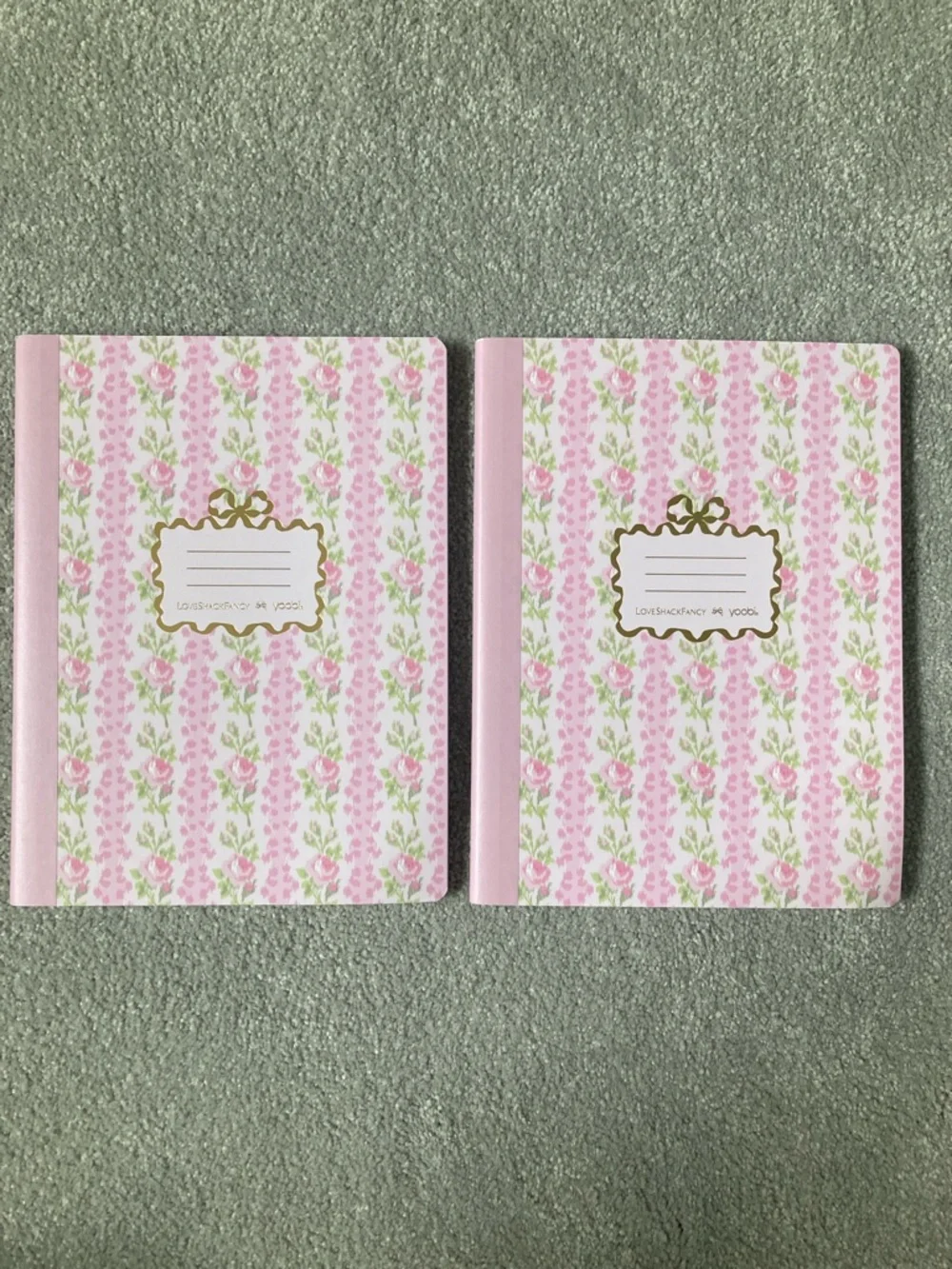 IN-HAND | LoveShackFancy x Target Yoobi Set of 2 Pink Composition Notebooks